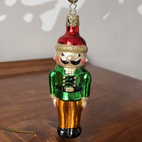 Vtg. Merck Old World Christmas Nutcracker Ornament Inge-Glas Germany w/Box Green - Picture 2 of 16